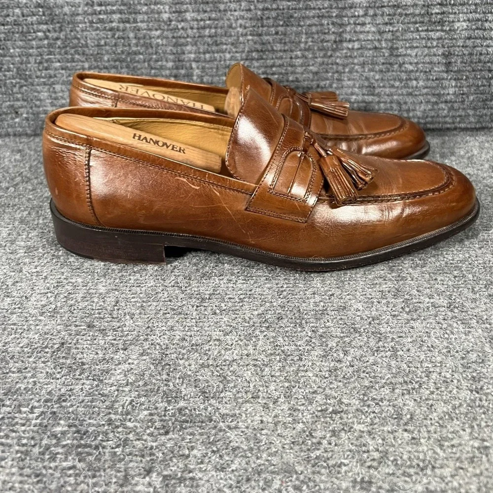 Johnston & Murphy Shoes Mens Size 9 N Brown Leather Tassel Loafers Italy 15-5724